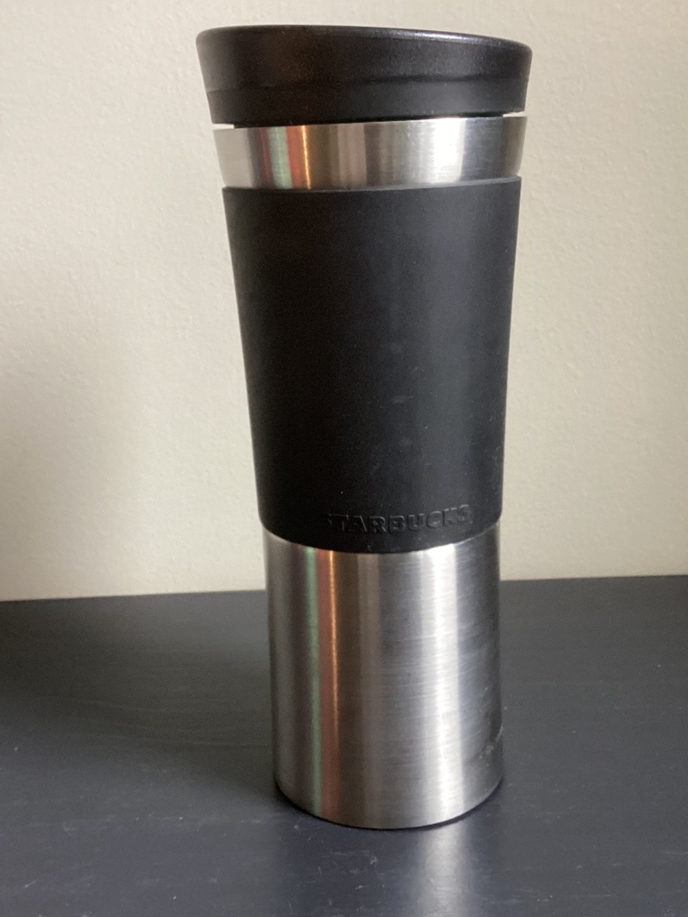 STARBUCKS 2010 16oz Stainless Steel Grip Roller Ball Tumbler
